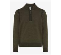 Brax Uomo Pullover Troyer Stile Steffen Verde 212067 70130300 30 Profondo Jun