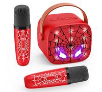 Braxel Regalo Bambino 3-12 Anni Maschio, Karaoke per Bambini con 2 Microfono Wireless Karaoke Spider Giocattolo Bambino Microfono Bluetooth Regalo Pasqua Bambini Canta Tu Giochi Bambini 3-12 Anni