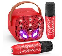 Braxel Regalo Bambino 3-12 Anni Maschio, Karaoke per Bambini con 2 Microfono Wireless Karaoke Spider Giocattolo Bambino Microfono Bluetooth Regalo Natale Bambini Canta Tu Giochi Bambini 3-12 Anni