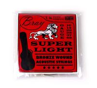 Bray Super Light Corde per Chitarra Acustica Rivestite in Bronzo (10-48) Perfette per Chitarre Acustiche Gibson, Ibanez, Tanglewood, Yamaha e Fender - Includono Adesivo in Vinile