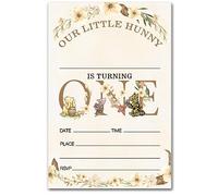brayqu Winnie the Pooh - Inviti per festa di primo compleanno con Winnie the Pooh, inviti per festa di compleanno di 1 anno, motivo floreale "Our Little Hunny" (20 biglietti con buste)