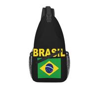 Brazil Brazilian Flags Borsello Tracolla Portatile Zaino Monospalla Versatile Borsa Da Petto Per Vacanza Corsa Viaggio