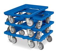 BRB 6 rotelle logistiche per casse, 600 x 400 mm, portata 250 kg (blu)