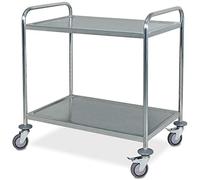 BRB Carrello da portata in acciaio inox, 2 ripiani, lunghezza 860 x 540 x 940 mm