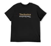 BRBOQW Technics Limited Edition Men T-Shirt Printed Camiseta Black Tee Top L