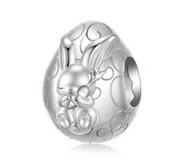 BRBRB Ciondoli a forma di uova di coniglietto pasquale for bracciali, perline pendenti fai da te in argento sterling 925 adatte a ciondoli Pandora, braccialetti, collane, gioielli regalo for San Valen