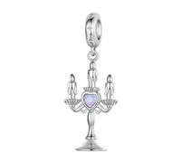 BRBRB Ciondoli fai da te for stoviglie romantiche francesi - Argento Sterling S925 compatibili con bracciali Pandora/Biagi Regali di lusso for compleanni, Natale e anniversari(Candle holder pen