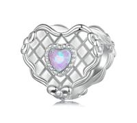 BRBRB Ciondoli fai da te for stoviglie romantiche francesi - Argento Sterling S925 compatibili con bracciali Pandora/Biagi Regali di lusso for compleanni, Natale e anniversari(Heart-shaped cake