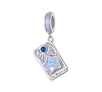 BRBRB Ciondoli fai da te Mystic Vintage Tarot | Perline a forma di luna e stella in argento Sterling S925 | Compatibili con bracciali/collane Pandora, Biagi, Troll e Chamilia | Regalo for compleanni,