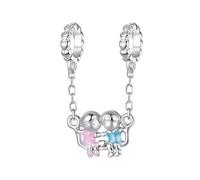 BRBRB Ciondolo fai da te in argento Sterling S925 - Accessorio for gioielli a forma di cuore d'infanzia (2x1,3 cm) - Compatibile con bracciali Pandora, Biagi, Troll - Confezione regalo inclusa