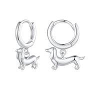 BRBRB Orecchini a cerchio bassotti for donna in argento sterling 925 con simpatici animali Huggie Hinged Earrings SCE1757