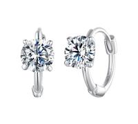 BRBRB Orecchini a cerchio con moissanite lucente da 0,5 cm for donna, in argento sterling 925, alla moda, con cerniera, adatti for orecchie sensibili, con scatola portagioie MSE064