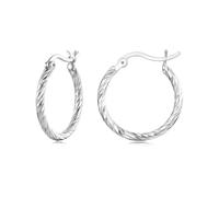 BRBRB Orecchini a cerchio in argento Sterling S925 for donna - Cerchi minimalisti ipoallergenici placcati in oro (taglie S/L) - Gioielli Ins Style, regalo di tutti i giorni for compleanni e Natale(Lar