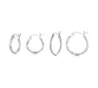 BRBRB Orecchini a cerchio in argento Sterling S925 for donna - Cerchi minimalisti ipoallergenici placcati in oro (taglie S/L) - Gioielli Ins Style, regalo di tutti i giorni for compleanni e Natale(2 p