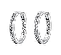 BRBRB Orecchini a cerchio intrecciati in argento sterling S925 for donna. Orecchini a cerchio ipoallergenici con cerniera | Gioielli minimalisti alla moda, regalo for compleanni, Natale e San Valentin