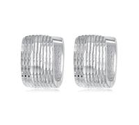 BRBRB Orecchini a cerchio larghi in argento Sterling S925 for donna - Orecchini geometrici ipoallergenici con placcatura in platino, regalo di gioielli urbani minimalisti (1,1x0,7 cm)