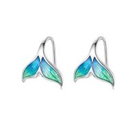 BRBRB Orecchini a coda di sirena in argento Sterling S925 - Orecchini a gancio ipoallergenici con placcatura in platino, elegante regalo estivo for donna