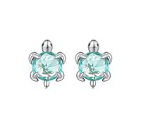 BRBRB Orecchini a forma di tartaruga in argento sterling S925 - Gioielli anallergici ispirati all'oceano, orecchini minimalisti con design a forma di tartaruga marina for donna (1 g, 0,9 cm)