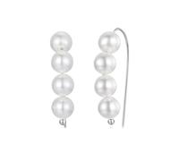 BRBRB Orecchini di perle in argento sterling S925 - Eleganti orecchini a bottone con perle simulate, regalo di gioielli ipoallergenici for le donne (1,6 g, 2,1 cm)