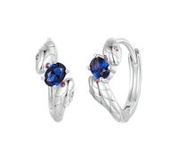 BRBRB Orecchini Huggie a forma di serpente in argento sterling S925 - Orecchini ipoallergenici con design a forma di serpente con zirconi cubici, gioielli vintage boho for donna (2,0 g, 13 mm)
