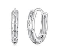 BRBRB Orecchini Stella e Luna da Donna - Orecchini a Lobo in Argento Sterling 925 Ipoallergenico con Zirconi Cubici - Gioielli Celesti Minimalisti Regalo for Compleanni, Natale