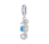 BRBRB Perlina originale con ciondolo a forma di cavalluccio marino in argento Sterling S925 for bracciali e collane fai da te | Compatibile con Pandora, Biagi, Troll, Chamilia | Accessorio for gioiell