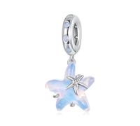 BRBRB Perlina originale con ciondolo a forma di stella marina in argento Sterling S925 for bracciali e collane fai da te | Compatibile con Pandora, Biagi, Troll, Chamilia | Confezione regalo inclusa |