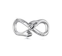 BRBRB Perlina simbolo infinito in argento sterling S925 - Charm legame eterno compatibile con Pandora, Biagi, Troll e Chamilia, perlina fai da te lucidata a mano for bracciali e collane