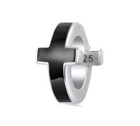 BRBRB Perline distanziatrici a forma di croce nera in argento Sterling S925 - Ciondoli fai da te compatibili con bracciali Pandora, Biagi, Troll e Chamilia - Perline ipoallergeniche for collane, porta