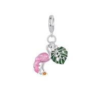 BRBRB Set di ciondoli fai da te in argento Sterling S925 - Ciondoli a forma di cactus, fenicottero, ananas e trifoglio | Compatibili con i bracciali Pandora | Gioielli da donna pronti da regalare(Flam