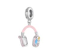 BRBRB Set di ciondoli sportivi rosa in argento sterling S925 - Perline fai da te a tema tennis e pallavolo, compatibili con Pandora, Biagi, Troll e Chamilia | Creazione di gioielli sportivi ipoallerge
