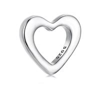 BRBRB Set di perline fai da te in argento Sterling S925 con ciondoli a forma di cuore, zampa, stella e trifoglio con bracciale regolabile | Compatibile con Pandora, Biagi, Troll e Chamilia(Heart BSC11