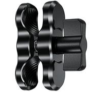 BRCOVAN Lega Alluminio Braccio a Doppia Presa (Braccio corto) Compatible with RAM Mounts Componenti a Sfera da 1 Pollice, Lunghezza Totale 2,48"