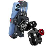 BRCOVAN Lega Alluminio Supporto Telefono Motociclo con Smorzatore Vibrazioni, Metallo Manubrio Porta Telefono per ATV UTV Bici Moto Scooter per 4.7''-7.2'' Smartphone, Nero