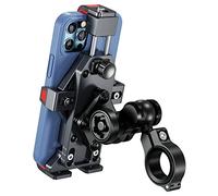 BRCOVAN Lega Alluminio Supporto Telefono Motociclo con Smorzatore Vibrazioni, Metallo Porta Cellulare Moto, Bici ATV Bicicletta Scooter Manubrio Porta Telefono per 4.7''-7.2'' Smartphone