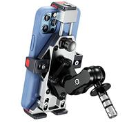 BRCOVAN Lega Alluminio Supporto Telefono per Stelo Forcella Motociclo con Smorzatore Vibrazioni e Manopola Sicura, Metallo Porta Telefono per Moto per 4.7''-7.2'' Smartphone