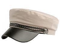 Brcus Berretto da uomo e da donna, con visiera, Beige, Hat circumference 56-58cm