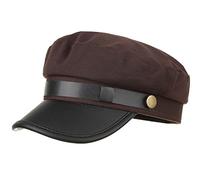 Brcus Berretto da uomo e donna Newsboy, da yacht, capitano marinaio, cabbie, panettiere, berretto con visiera, Marrone, 7 1/8-7 1/4