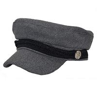Brcus - Cappello da capitano da marinaio da donna con visiera, Grey W/ Lace,