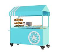 BRCYKRWY Carrello Mobile con Ruote,Carrello per Dolciumi con Ruote per Feste,Gelati in Legno a Spinta Hot Dog/caffè/caramelle,Espositore Per Fiere Artigianali,Carretti Per Fiori