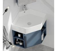 BRCYKRWY Mobile Bagno Lavabo Angolare con Lavabo da Appoggio Lavello Bagno con Mobile Lavandino da Casa Lavabo di Utilità con Scarico E Rubinetto Mobile Bagno Sospeso,for Bagno,Lavanderia