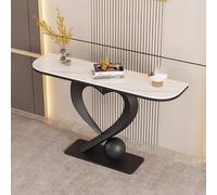 BRCYKRWY Moderno tavolo consolle da ingresso Mensola Dietro Divano, Mobile Ingresso Corridoio, base geometrica in metallo con Base a Forma di Cuore Finitura Anticata(Black,100cm/39.4")