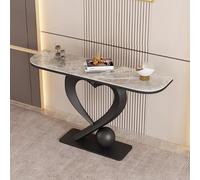 BRCYKRWY Moderno tavolo consolle da ingresso Mensola Dietro Divano, Mobile Ingresso Corridoio, base geometrica in metallo con Base a Forma di Cuore Finitura Anticata(Black+Gray,120cm/47.2")