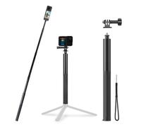 BRDRC Bastone invisibile per selfie da 134,6 cm per Insta360 X5 X4, monopiede esteso, resistente, compatto, per DJI OSMO 360, Insta 360, X5, X4, X3, X2, accessori (con adattatore Go Pro e cinturino da