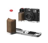 BRDRC Impugnatura per FujiFilm X100VI/X100V, supporto a forma di L con adattatore a vite da 1/4 e piastra a sgancio rapido Arca e pulsante di scatto per accessori fotocamera Fuji X100VI/X100V (argento