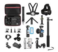 BRDRC Kit di 3 accessori 22 in 1, con custodia rigida, supporto a ventosa per auto, treppiede, base magnetica, bastone per selfie, cinghia per la testa del torace, porta telefono tascabile 3