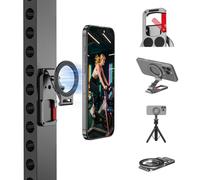 BRDRC Maglock, supporto magnetico per telefono MagSafe, adattatore per treppiede magnetico per golf, palestra, allenamento, supporto in metallo con foro per vite da 1/4, per iPhone 16, 15, 14, 13, 12