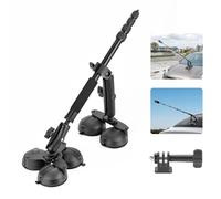BRDRC Supporto a ventosa per auto per Insta360 X5 X4 X3, kit di montaggio per parabrezza con asta di estensione da 1,5 m, bastone per selfie per Insta360 X2 X ONE RS, DJI OSMO 360 e fotocamere GoPro