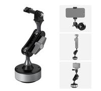 BRDRC Supporto elettrico a ventosa per fotocamera, braccio magico a doppia testa a sfera regolabile a 360°, a sgancio rapido, compatibile con GoPro, DJI, Insta360, iPhone e tutti gli smartphone