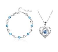 BRDTKUGV Braccialetto regolabile con cuore blu da donna, braccialetto con diamanti di cristallo scintillante, regalo elegante per signore, ragazze, mamma e moglie, elegante gioiello alla moda